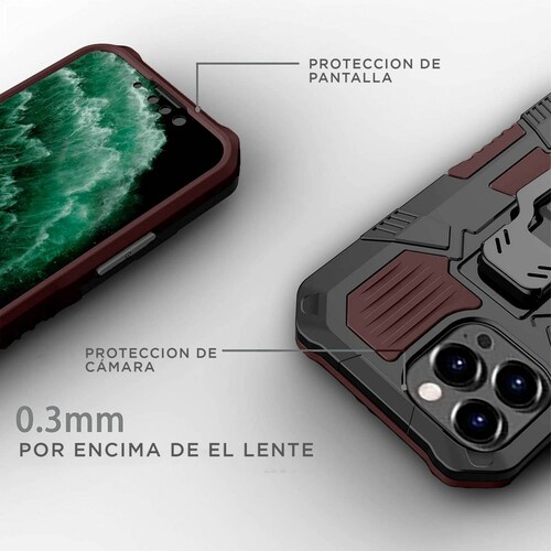 Funda Uso Rudo Para Realme C15 Robot Clip Con Soporte Negro