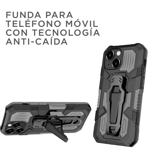 Funda Uso Rudo Para Realme C15 Robot Clip Con Soporte Negro