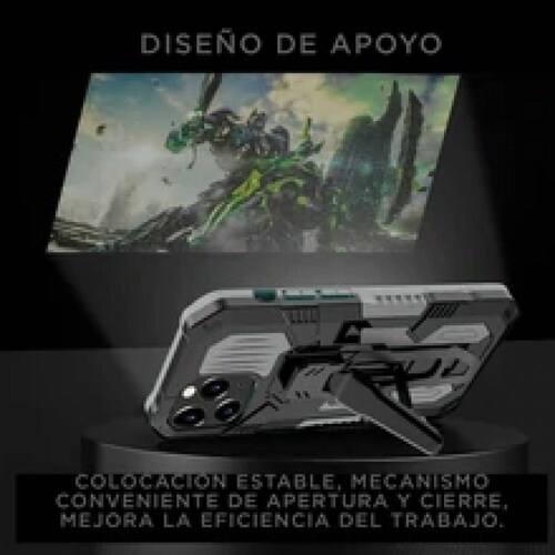 Funda Uso Rudo Para Realme C15 Robot Clip Con Soporte Negro