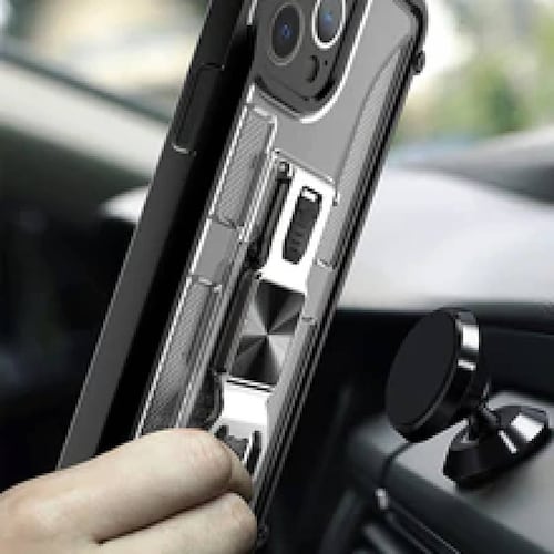 Funda Uso Rudo incorporado con destapador para Iphone 13 Verde 1pz Mas Mica 9D