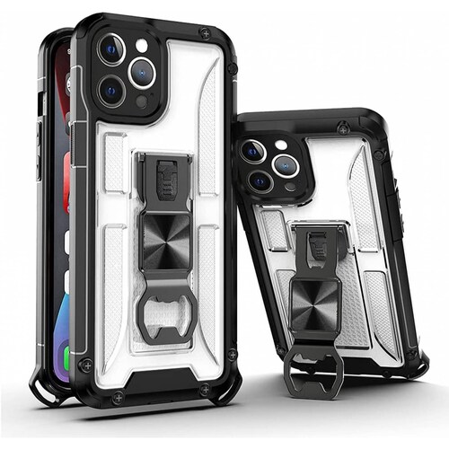 Funda Uso Rudo incorporado con destapador para Iphone 13 Verde 1pz Mas Mica 9D