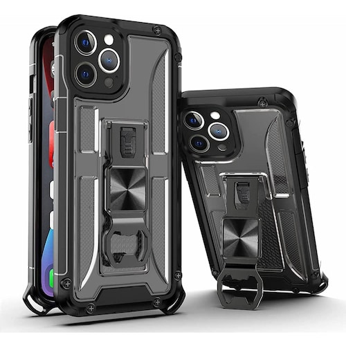 Funda Uso Rudo incorporado con destapador para Iphone 13 Verde 1pz Mas Mica 9D