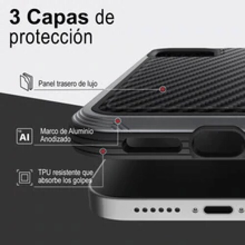 Raptic Defense Lux Funda Uso Rudo con Fibra Carbono Para iPhone XS Max