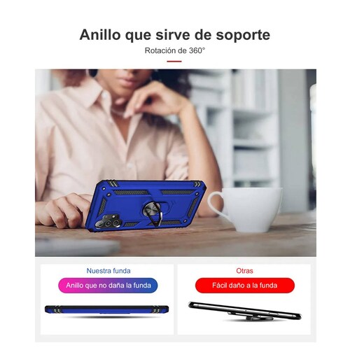 Funda Uso Rudo Anillo Para Huawei Nova Y70 Azul
