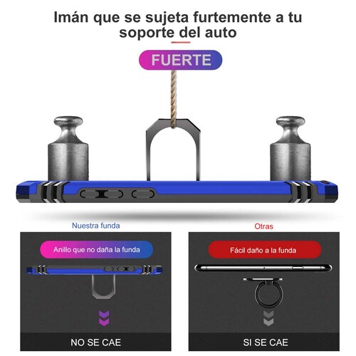 Funda Uso Rudo Anillo Para Huawei Nova Y70 Azul