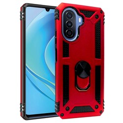 Funda Uso Rudo Anillo Para Huawei Nova Y70 Rojo
