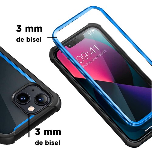 Funda Tough 360 Para iPhone 12/12 Pro Mas Mica 9D Azul