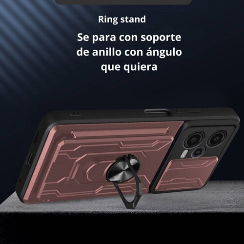 Funda con Anillo y Tarjetero Card Slot Bumper para Samsung A24