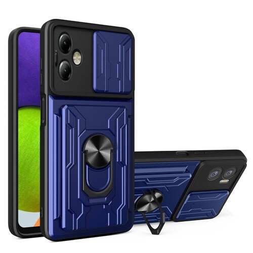 Funda con Anillo y Tarjetero Card Slot Bumper para Moto G14