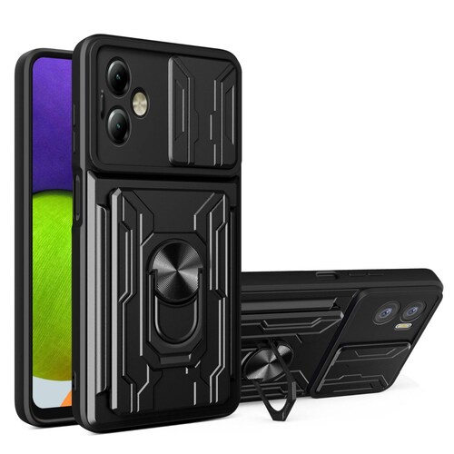 Funda con Anillo y Tarjetero Card Slot Bumper para Moto G14