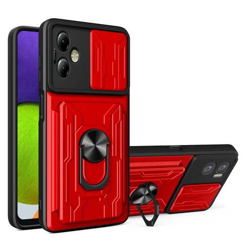 Funda con Anillo y Tarjetero Card Slot Bumper para Moto G14