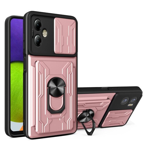 Funda con Anillo y Tarjetero Card Slot Bumper para Moto G14