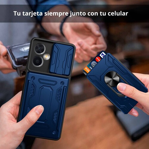 Funda con Anillo y Tarjetero Card Slot Bumper para Moto G14