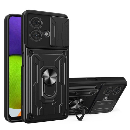 Funda con Anillo y Tarjetero Card Slot Bumper para Moto Edge 40 Neo