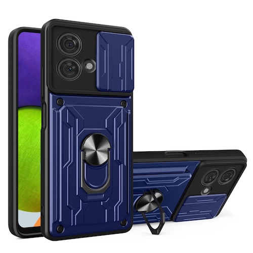 Funda con Anillo y Tarjetero Card Slot Bumper para Moto Edge 40 Neo