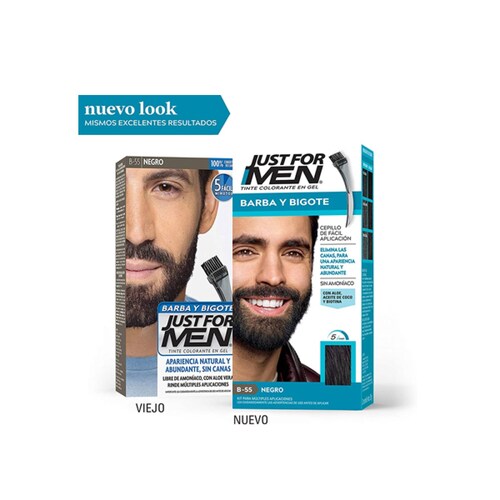 Just For Men Gel para Barba Bigote Color Negro (B 55)