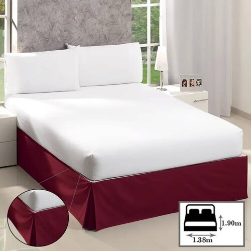 Rodapie De Cama Matrimonial Vino Concord | Faldón Para Colchón