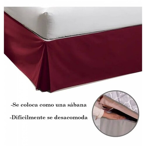 Rodapie De Cama Matrimonial Vino Concord | Faldón Para Colchón