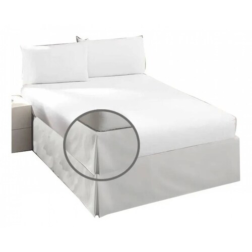 Rodapie De Cama King Blanco Concord | Faldón Para Colchón