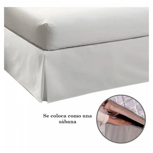 Rodapie De Cama King Blanco Concord | Faldón Para Colchón