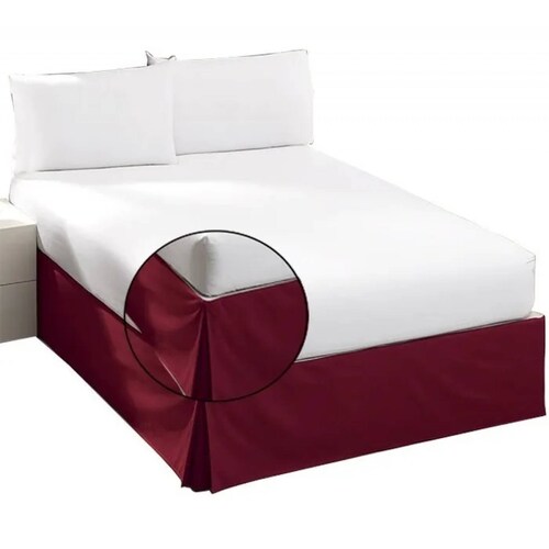 Rodapie De Cama King Vino Concord | Faldón Para Colchón