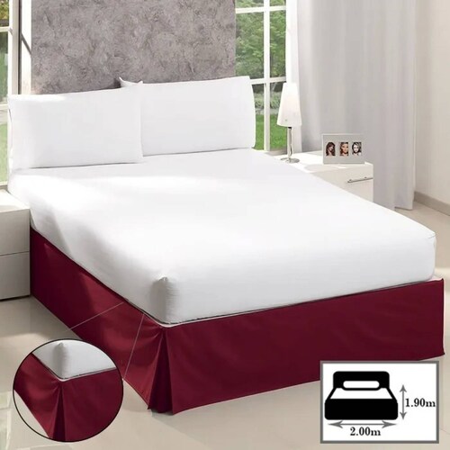 Rodapie De Cama King Vino Concord | Faldón Para Colchón