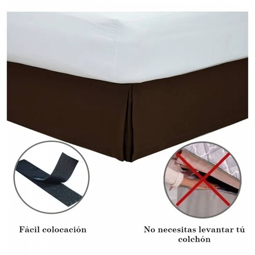 Rodapie De Cama Matrimonial Café Vianney | Faldón Para Colchón