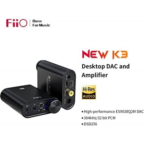 Amplificador Portátil FiiO NEWK3 Hifi 384KHz USB C -Negro