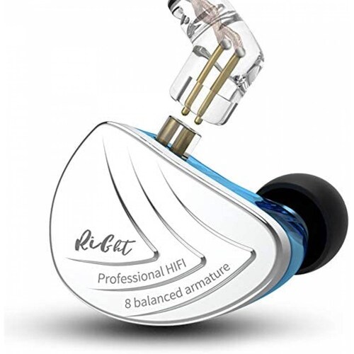 Auricular In-Ear YINYOO KZ AS16 8BA Cableado Microfono -Azul