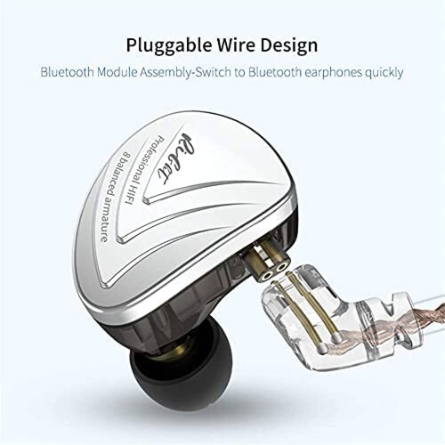 Auricular In-Ear YINYOO KZ AS16 8BA Cableado Microfono -Azul