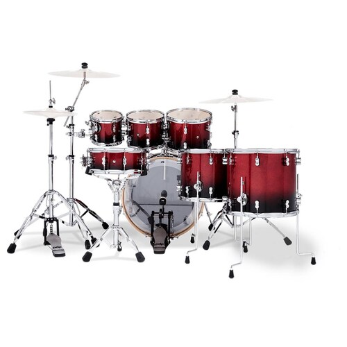 Batería Concept Maple Lacquer 7 Piezas C/hardware PDCM2217WH-RB PACIFIC DRUMS 