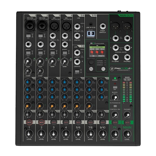 Mezcladora Análoga con Interfaz de 10 Canales PROFX10V3 PLUS MACKIE 
