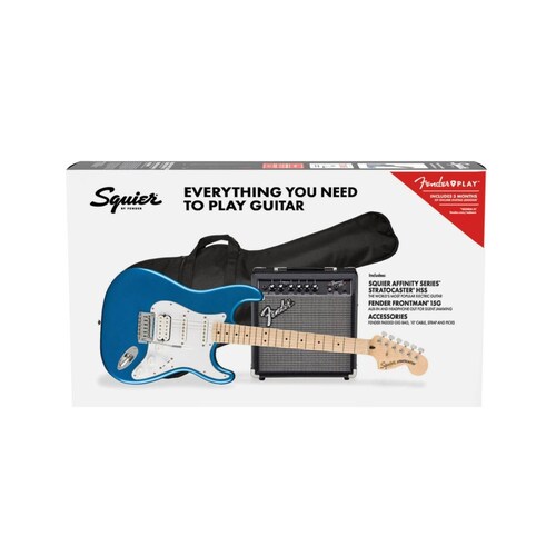 Paquete de Guitarra Eléctrica AFFINITY SERIES Stratocaster HHS Azul 0372820002 FENDER 