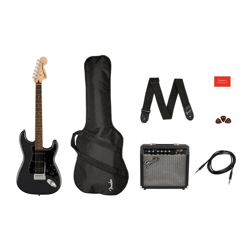 Paquete de Guitarra Eléctrica AFFINITY SERIES Stratocaster HHS Carbón Frost Metálico 0372821069 FEND 