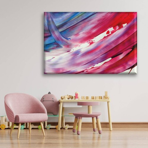 Cuadro Canva Decorativo Trazo Con Pincel 90X60 cm
