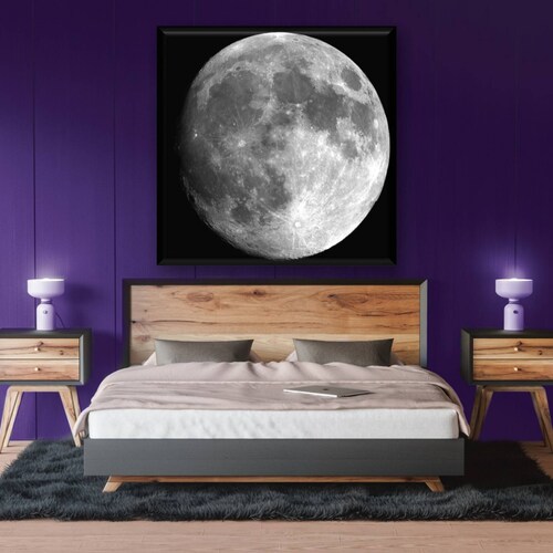 Cuadro Canva Decorativo Luna Llena 80X80 cm