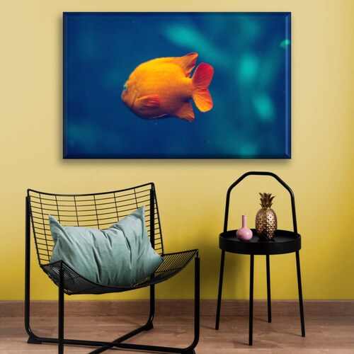 Cuadro Canva Decorativo Pez Amarillo 90X60 cm
