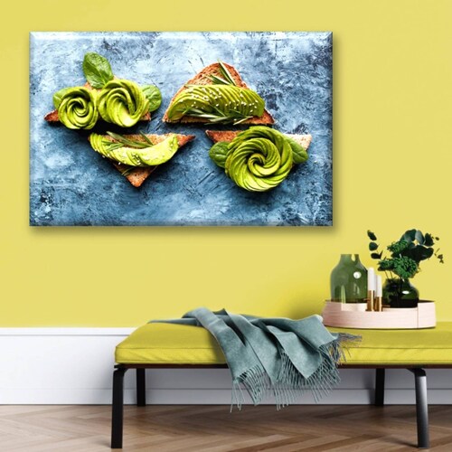 Cuadro Canva Decorativo Tostadas De Aguacate 90X60 cm