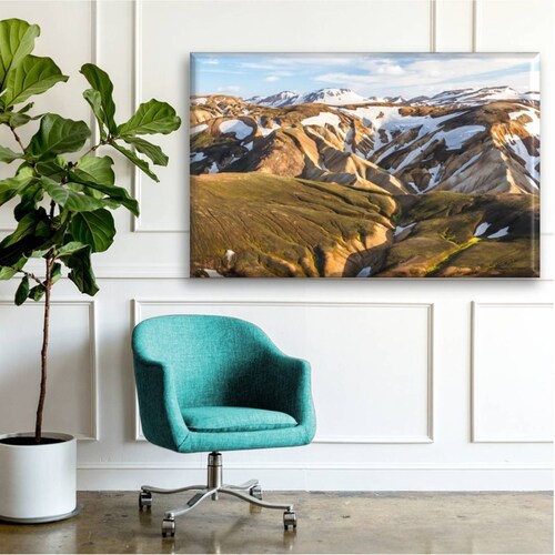Cuadro Canva Panoramica De Textura De Montañas 50X100 cm