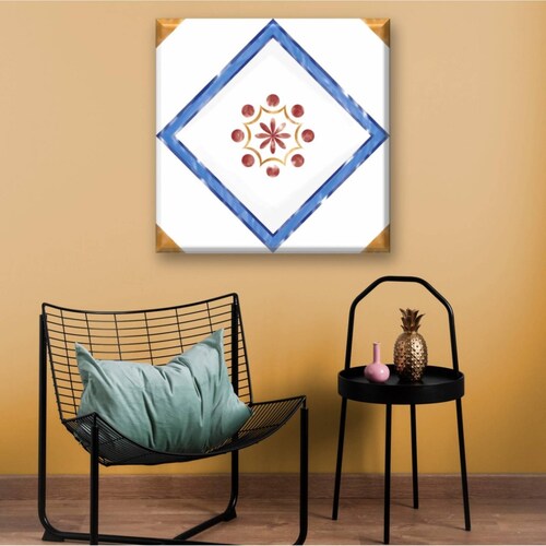 Cuadro Canva Decorativo Mosaico De Rombo 80X80 cm