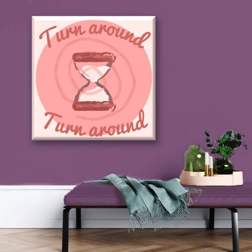 Cuadro Canva Decorativo Espiral Rosa 80X80 cm
