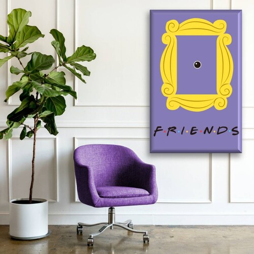 Cuadro Canva Decorativo Friends Puerta 90X60 cm