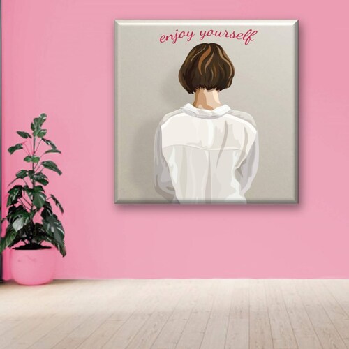 Cuadro Canva Decorativo Mujer De Espaldas 80X80 cm