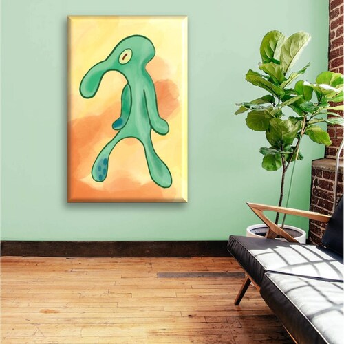 Cuadro Canva Decorativo Obra De Arte De Calamardo 90X60 cm