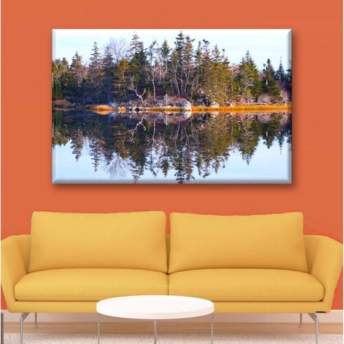 Cuadro Canva Decorativo Reflejos De Árboles 60X40 cm