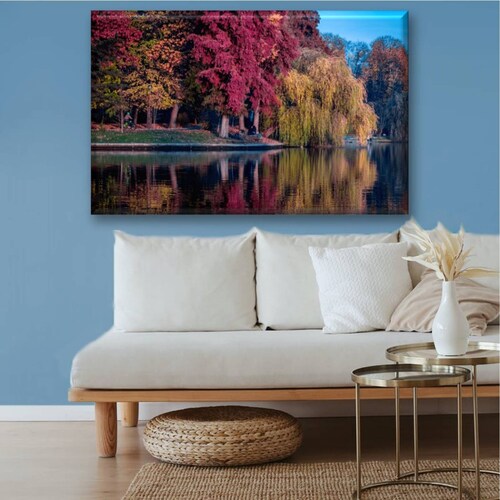 Cuadro Canva Decorativo Reflejo De Otoño 60X40 cm