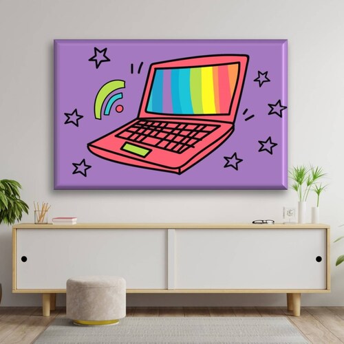 Cuadro Canva Decorativo Laptop 60X40 cm