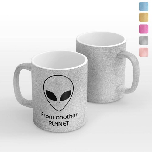 TAZA PERSONALIZADA ALIEN MODELO GLITTER.