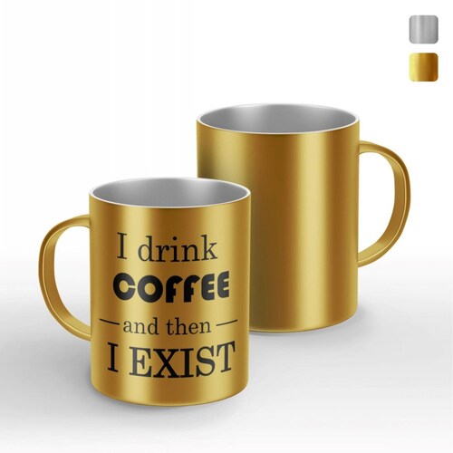 Tazas&Tazas - #ParaElFrioNadaComo un buen café ☕️ en una taza termo  metalizada de 17oz. • Texto e imagen personalizado • Impresión a todo color  • Diseño incluido El tiempo de entrega es