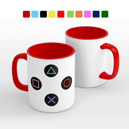 TAZA PERSONALIZADAVIDEOJUEGO MODELO INTERIOR Y ASA DE COLOR